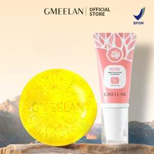 GMEELAN 2PCS Set Natural Skin Care Essential Oil Soap 100g Sabun Pemutih Badan Emas 24k + Rose Arbutin Sunscreen 30g SPF50 PA++++ UV Sun Protection Brightening Sunblock [nasa shoop]