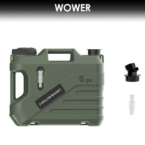 Wower Bidet Travel Food Grade Bucket 19 Liters 5 Gallons Indoor and Outdoor Collapsible Bucket with Handle Adapter for Camping Hiking Traveling Beach Swimming  Army Green