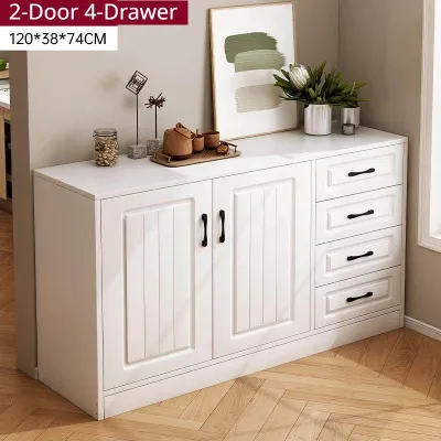 KEKEE Dining Cabinet Sideboard Storage Cabinet Shoe Rack Multi-functional Modern Striped Livingroom Dinding Penerima Lemari Kayu Ruang Tamu 储物柜