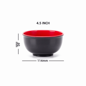 MODERNLUX Phong cách Nhật Bản Bát Melamine Gốm  Đen Đỏ Hộp đựng thức ăn  Thiết kế chống rơi Bát súp Đồ dùng ăn uống