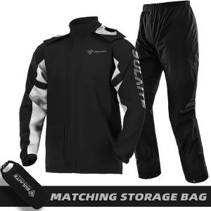 SULAITE Waterproof Motorcycle Raincoat Suit Men Jacket Coat Outdoor Rainwear Women Jumpsuit Ultrathin Rain Cycling Hiking Protect