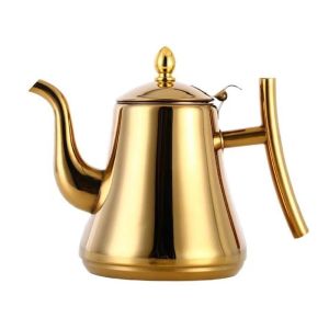 ZYJC SHOP có nắp Ấm trà có bộ lọc Có thể tháo rời Dày hơn Ấm trà bằng thép không gỉ Thanh lịch Vàng/Bạc Ấm đun nước có lưới lọc Sử dụng khách sạn