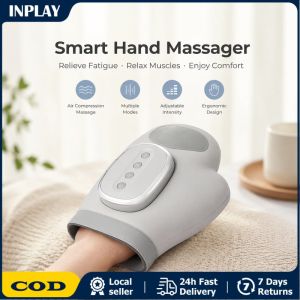 Electric Hand Massager Cordless Hand Massager with Vibration and Heat Air Compression Finger Massager for Arthritis Pain Relief