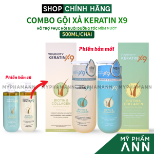 Bộ Dầu Gội Xả Biotin Collagen Keratin x9 Chính Hãng Chăm Sóc Phục Hồi Tóc Chắc Khỏe Mềm Mượt - Phiên Bản Mới 2025