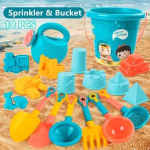 Vixplorn 18Pcs Beach Toys Set For Childrens Outdoor Toys Water Shovel Digging Sand Tool Car Beach Bucket Set