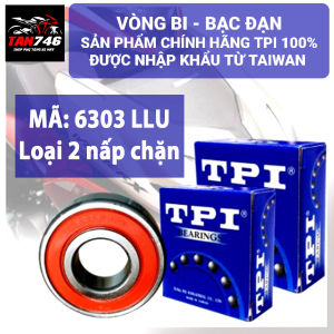 Vòng bi Bạc đạn TPI 6303 LLU. Loại có 2 nắp chặn bằng nhựa tổng hợp. Sản phẩm chính hãng của TPI