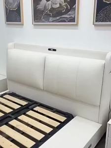HDB Storage Bed Frame with Storage Drawers Bed Modern Simple and Light Luxury Master Bedroom Ins Cream Style Multifunctional Storage Double Bed Drawer Bed