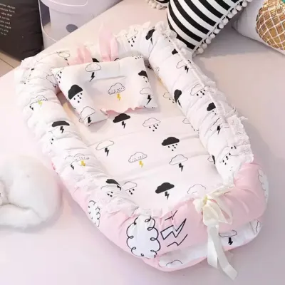 [Clearance discount+Ready Stock]Baby Nest Multifunctional Travel Crib Cartoon Printing Newborn Mattress Bionic Bed Detachable Washable Portable Baby Upgrade Bed
