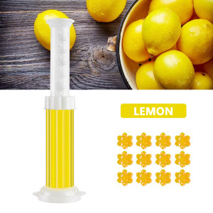 Toilet Flower Gel Deodorizer Cleaning Gel 6 Fragrance Needle Type Touch-Free Toilet Remove Odor Flowers Shape Stamp Home Bathroom Lemon Orange Fragrance Toilet Gel