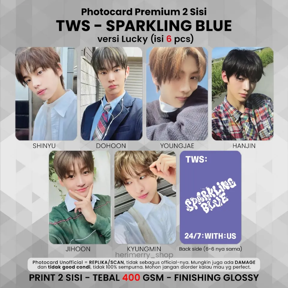 ISI 6 PCS) Photocard TWS SPARKLING BLUE - PC Premium 2 Sisi Kartu