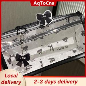 [COD] AqToCna Ship within 24 hours Cartoon Translucent Pencil Case Multi-layer Vertical Large-capacity Stationery Storage Bag School Supply Cosmetic Bag