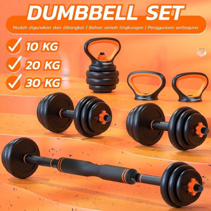 HTD Sport Fed Dumbell Barbel Set - Alat Fitnes Gym Set Alat Latihan ...