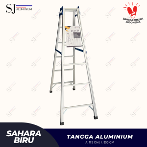 SAHARA - Tangga Lipat Aluminium Multifungsi 175 Meter / 175 CM - Aluminium Ladder Jumbo Sahara Biru