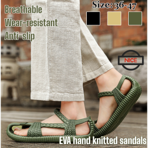 EVA hand knitted sandals Summer Fashion Outdoor Sports Hollow Models Open Toe Woven Casual Sandals Breathable Straw Shoes