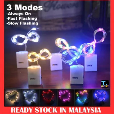 2M 3 Modes LED Fairy Copper String Flashing Light for New Year Christmas Wedding Home Party Outdoor Garland Decoration