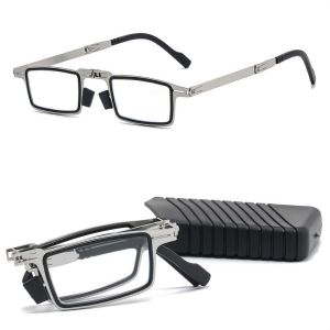 Foldable Reading Glasses with Case Cermin Mata Baca Lipat HD Anti Blue Light Anti Penat Business Ringan & Selesa Power +1.00 to +4.00