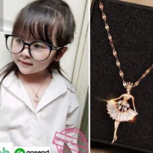 Kalung Anak Titanium Balerina Elegan Rosegold Anti Karat Fashion Korea Premium - Wanita