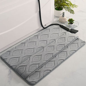 Cotton Velvet Floor Mat  with Foot Wiping Straps Quick Absorbent Pad Bathroom Bedroom Mat Solid Color No-slip Rug Carpet