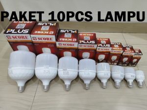 Lampu LED Bohlam LED Garansi 1 Tahun SCORE Plus 5W 10W 18W 26W 35W 50W 55w 60w PAKET 10PCS LAMPU