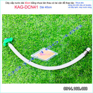 Dây cấp vòi nước 40cm KAG-DCN41 nhựa trắng tán thau dây dẫn nước 400mm có tai vặn chịu áp dễ lắp đặt
