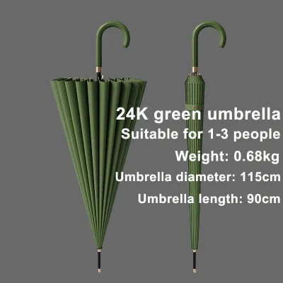 (1-3 Days Delivered)AMBRELLA 24 Bone Umbrella Golf Straight Long Handle curved Large Oversized Windproof Double Rainstorm Business Umbrella