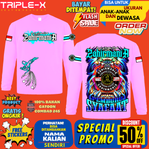 KAOS ZAHIRMANIA LENGAN PANJANG UKURAN ANAK DAN DEWASA"FREE STIKER"