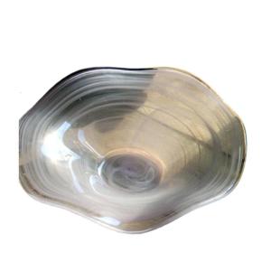 Handmade Waved Glass Serving Dish Contemporary Appetizer Plate Transparent Tableware For Dining Decoration