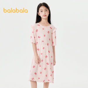 Balabala Childrens Nightdress Girls Home Clothes Summer Air Conditioning Clothes Children Baby Princess Cool Feeling Antibacterial Sweet