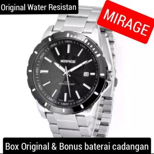 MEWAH ELEGAN Jam tangan pria anti air jam tangan MIRAGE Bergaransi  Tali rantai stainless