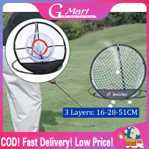 【3 Layers】Golf Pop UP Indoor Outdoor Chipping Pitching Cages Mats Practice Easy Net Golf Training Aids Metal + Net Golf Chipping Net