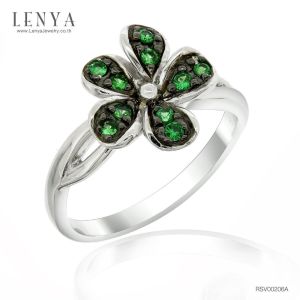 LENYA แหวนพลอยซาโวไรท์ เสริมความเจริญรุ่งเรือง ขนาด 1.50 มิล ตัวเรือนเงินแท้925 ชุบทองคำขาว