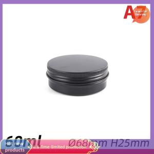 Graceful Black Empty Round Aluminum Box Metal Tin Cans Cosmetic Cream Diy Refillable Jar