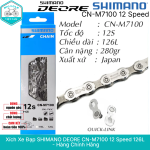 Xích Sên Xe Đạp SHIMANO DEORE CN M7100 12 Speed 118L / 120L / 122L / 126L – Chính Hãng