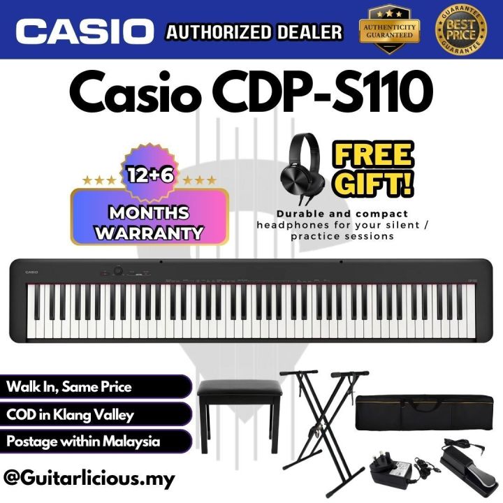 Casio CDPS110 88key Electronic Digital Piano with Edifier W600BT