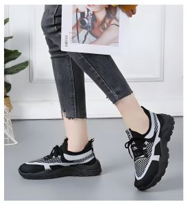 Womens Korean Style Breathable Running Shoes with Thick Soles - Walking Shoes Runner