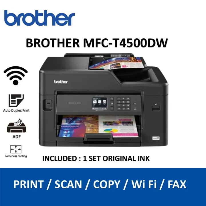 Brother MFC-T4500DW A3 All in One Wireless Ink Tank Printer Inkjet Printer Auto 2-sided Print Print Scan Copy Fax