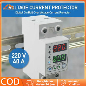Digital Din Rail Over Voltage Current Protector 220V 40A - VAP-2P Alat Pemutus Tegangan Listrik Berlebih Otomatis Self-recoverable 220V 40A 63A 2P Digital LED