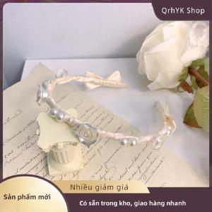 Hàng có sẵn✨ Phụ Nữ Thanh Lịch Rose Vine Headband Tóc Phụ Kiện Mũ Cô Gái Cổ Điển Kim Loại Hoa Ngọc Trai Màu Đỏ Hoa Hồng Trắng Tiara Hairbands