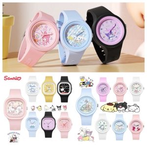 Kawaii Sanrio Kuromi My Melody Cinnamoroll Anime Figure Child Silica Gel Watch Sports Casual Student Birthday Present