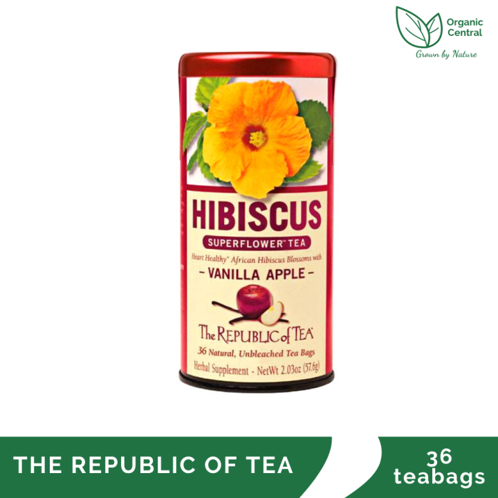 Republic Of Tea Hibiscus Vanilla Apple 36 Teabags