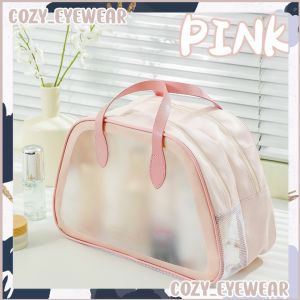 Dry Wet Separation PVC Transparent Makeup Bag Portable Toiletry Bag Large Wash Bag Travel Waterproof Cosmetic Storage