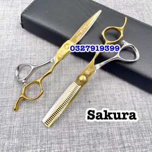Kéo cắt tóc Nhật SAKURA 6.0 in cao cấp ( vàng )