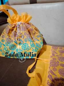 12 pcs Tas Hajatan Serut Batik Warna Ukuran 22x22x26cm Sablon souvenir goodie bag kain spunbond