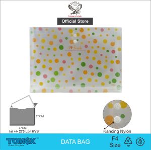 Map Plastik Kancing F4 TOMEX Map Kancing Plastik Data Bag File Horizontal Motif FRESH Isi 6 pcs