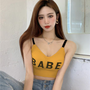 SUPERFLOWER Womens Sports Yaga Bra Cotton Underwear Tube Fashion Letters Pattern Top