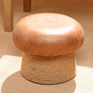 Sacesr Creative Mushroom Stool Aesthetic Round Low Stools Portable Modern Single Footrest Home Entrance Living Room Furniture Decor 7P3H9