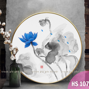 Tranh tròn hoa sen nhiều mẫu trang trí phòng khách phòng trà thư phòng nơi thờ tự trang nghêm điện chùa