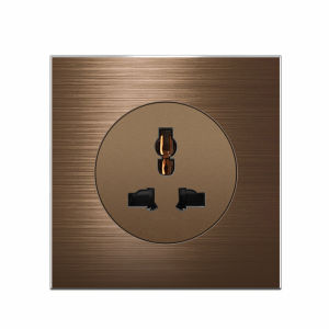 TEP Wall Switch for Light Socket/Power Outlet Panel with LED Light 1/2/3/4 Gang 2 Way Aluminum Panel Light Switch