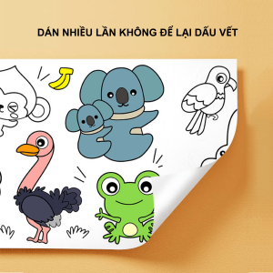 Cuộn Tranh Tô Màu Dán Tường Cắt Dán Dài 3M Có Keo Chuyên Dụng Dán Tường Không Bong Tróc