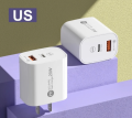 100% Original QC3.0 Fast Charger PD QC 3.0 Adapter And Cable Dual Port USB Type-C Wall Adapter. 